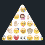 Adesivo Triangular emoji<br><div class="desc">sorrisos sorridentes sorrisos trendy engraçado bonitinho desenho animado emoticons amarelos cardíacos roxos bichos-da-piada presente presente na internet</div>