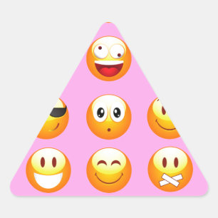 Adesivo Triangular emoji rosa pastel