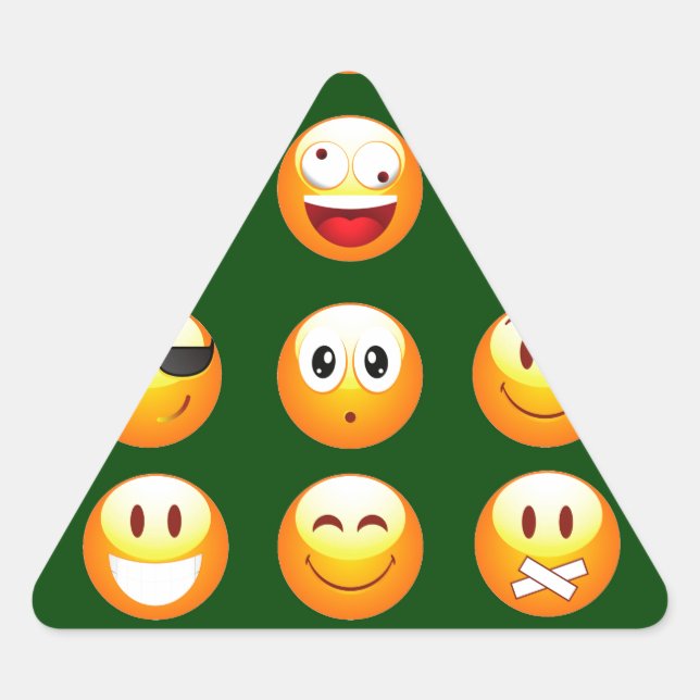 Adesivo Triangular emoji verde-escuro (Frente)
