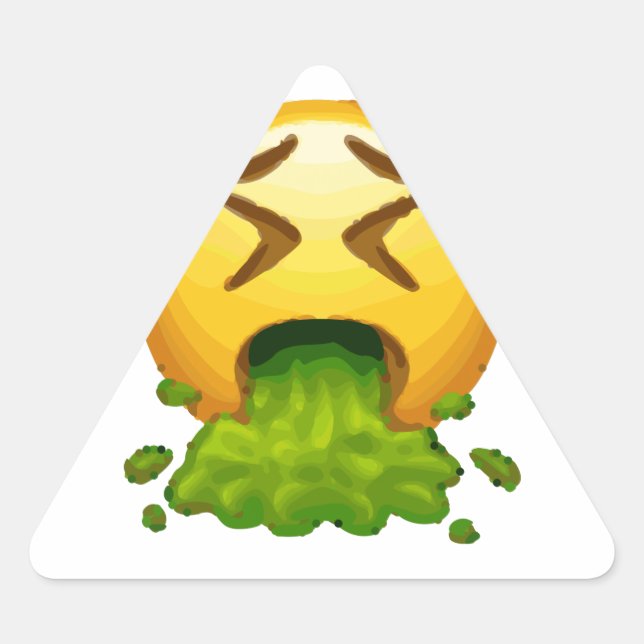 Adesivo Triangular emoji vomitando (Frente)