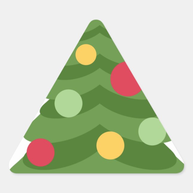 Adesivo Triangular emojis de árvore de natal (Frente)