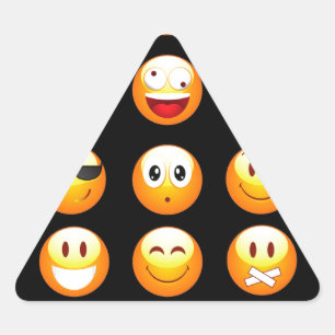 Adesivo Triangular emojis preto