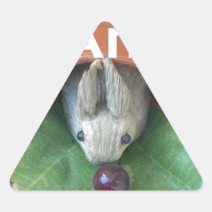 Adesivo Triangular Encantamento de coelho bonito