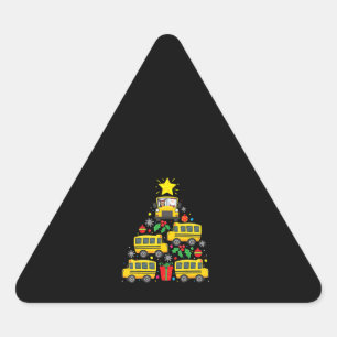 Adesivo Triangular enfeite de árvore de natal de motorista de ônibus 