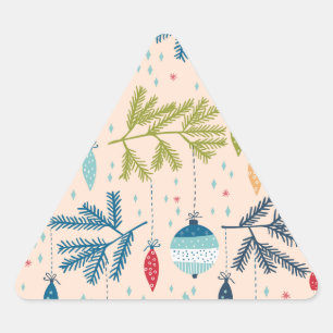 Adesivo Triangular Enfeites de natal antigos moídos pendurados em á