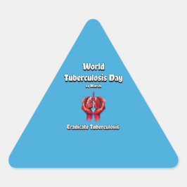 Adesivo Triangular Erradicar Tuberculose. Dia Mundial da TB 24 de mar