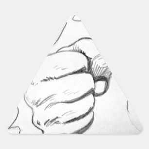 Adesivo Triangular Esboço do Lápis de Esmagamento de pop Art