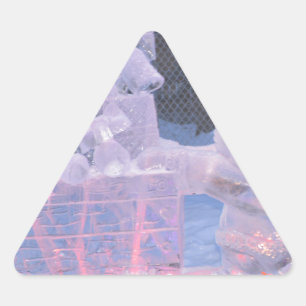 Adesivo Triangular Escultura de Gelo Artista Esportivo Esculturas Pre