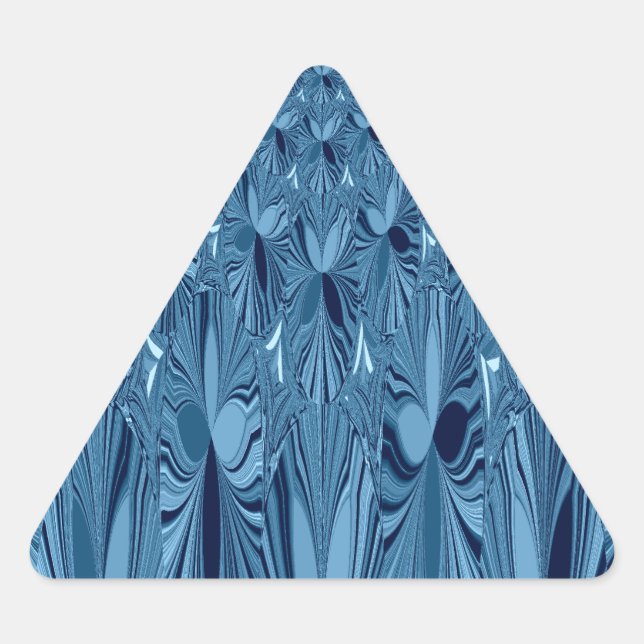 Adesivo Triangular Esplendor Celestial: Design de Rosa Azul Iridescen (Frente)