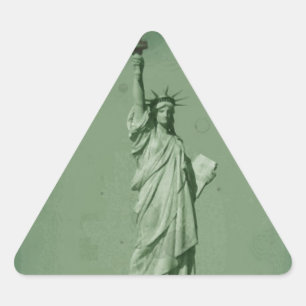 Adesivo Triangular Estátua de Efeito Fotográfico Danificada da Liberd