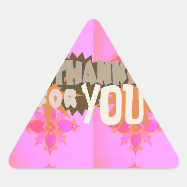 Adesivo Triangular Estou grato por você: Uma expressão sincera (Frente)