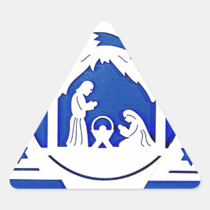 ADESIVO TRIANGULAR ESTRELA HEBREW COM NATAL DE NATIVIDADE