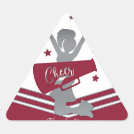 Adesivo Triangular Estrelas Marrom e Prata Cheer Festa de Liderança d