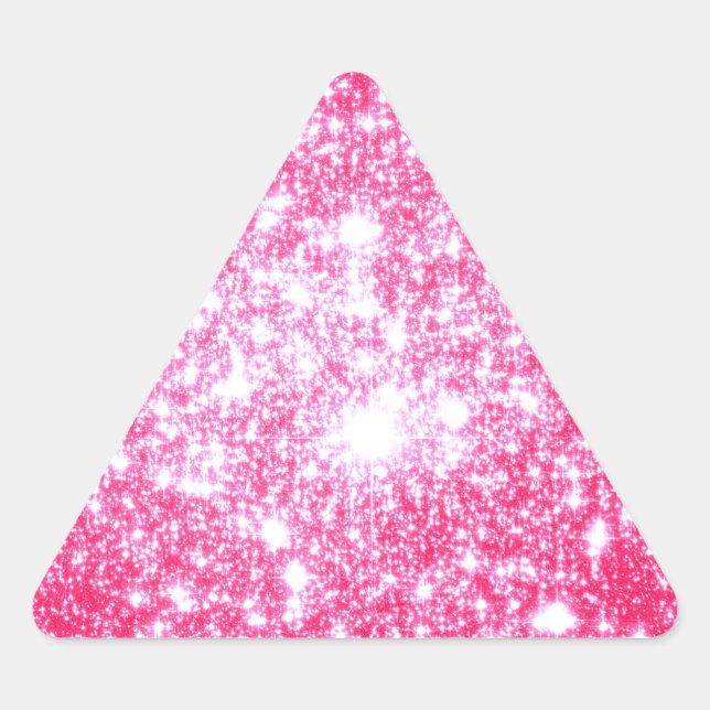 Adesivo Triangular Estrelas Rosa Brilhante (Frente)