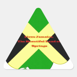 Adesivo Triangular Eu Amo A Jamaica. A bela terra dos Primaveras