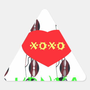 Adesivo Triangular Eu amo Kenya XOXO