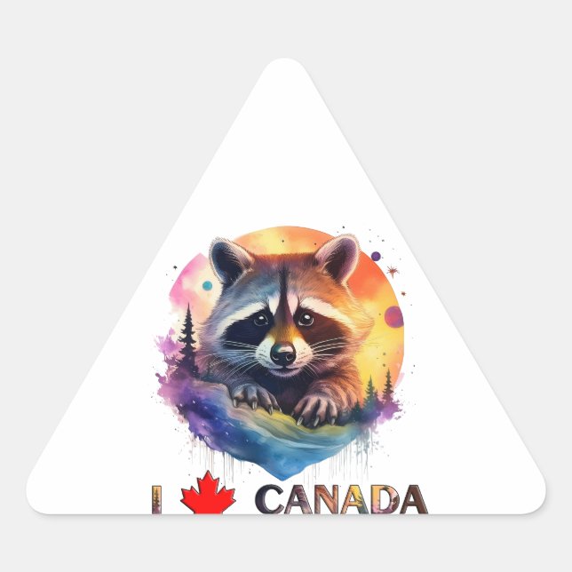 Adesivo Triangular Eu amo o Canadá (Frente)