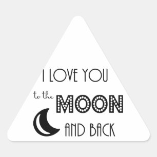Adesivo Triangular eu amo você da lua e de volta preto branco