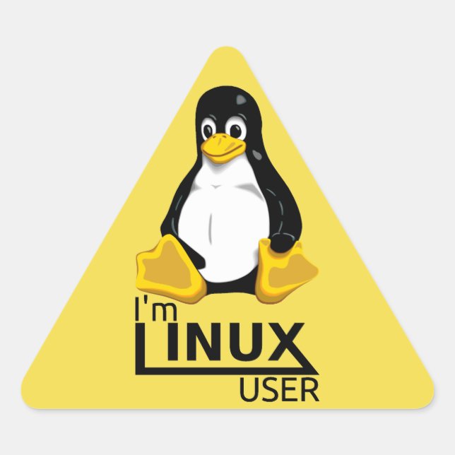 Adesivo Triangular Eu sou o usuário do Linux (Frente)