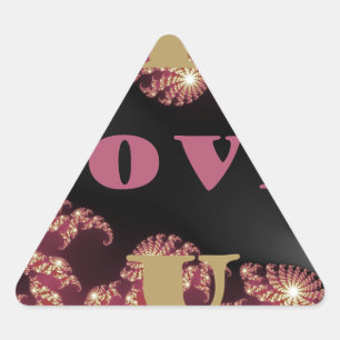 Adesivo Triangular Eu Te Amo Design de Padrão de Constelação Cósmica