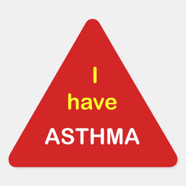 Adesivo Triangular Eu tenho ASTHMA. (Frente)