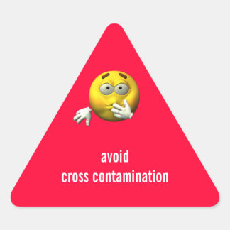 Adesivo Triangular Evitar contaminação cruzada
