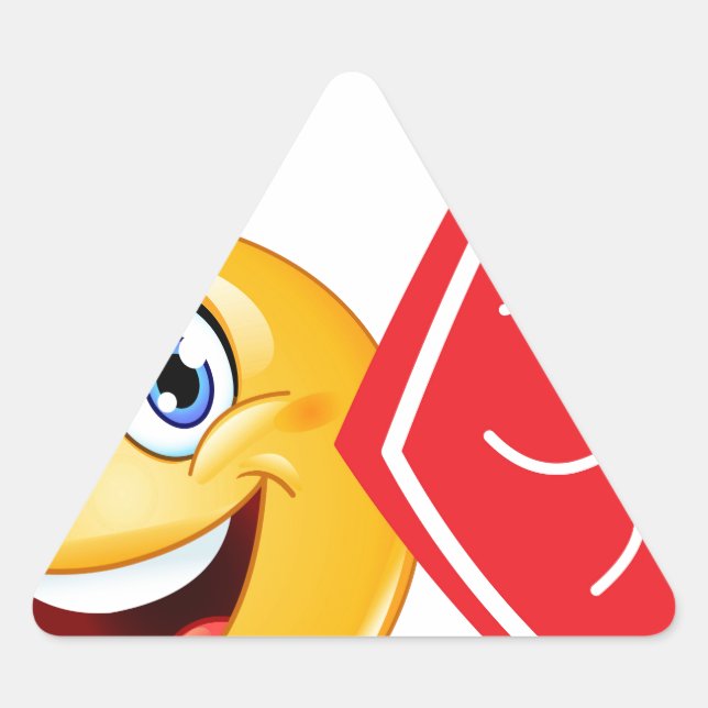 Adesivo Triangular fã de esportes emoji (Frente)