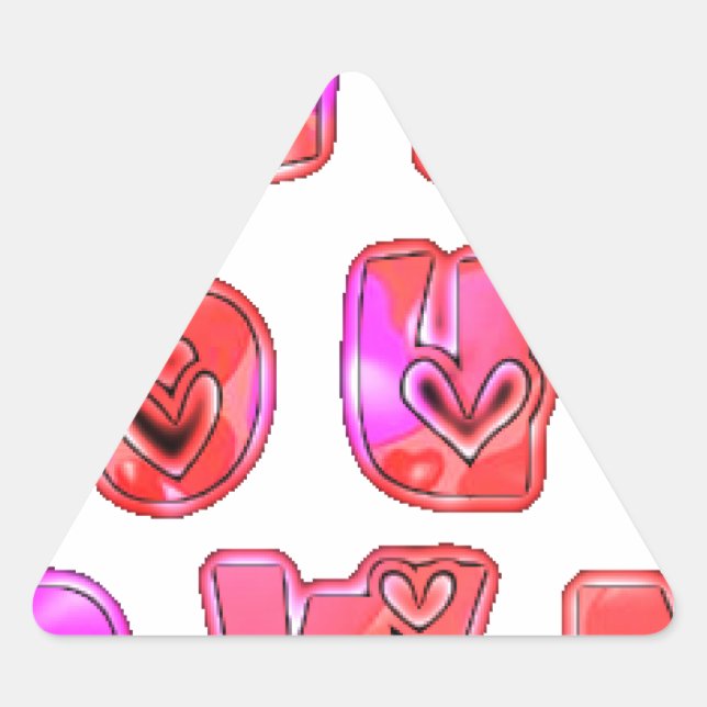 Adesivo Triangular Faça seu próprio coração Impressão (Frente)