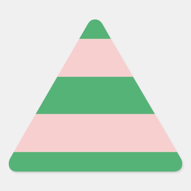 Adesivo Triangular Faixa Horizontal Rosa e Verde | Quaisquer dimensõe (Frente)