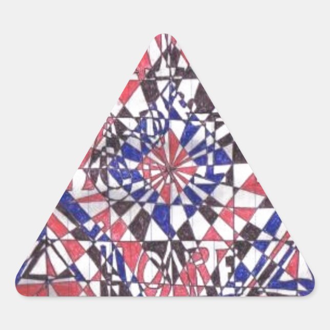 Adesivo Triangular Fé, Esperança, Caridade, Produtos de Amor (Frente)