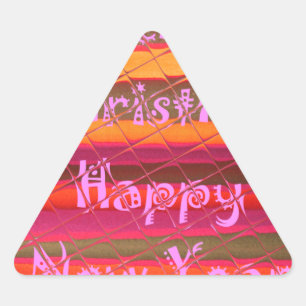 Adesivo Triangular Feliz Design de Feliz ano novo de Natal