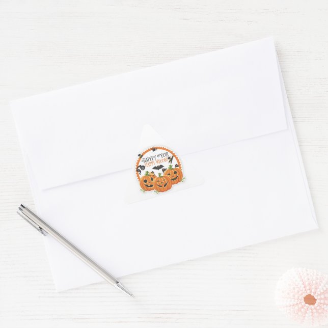 Adesivo Triangular Feliz Halloween (Envelope)