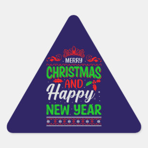 Adesivo Triangular Feliz Natal E Feliz ano novo-61064