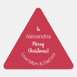 Adesivo Triangular Feliz Natal Personalizado Da Mãe E Pai
