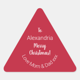 Adesivo Triangular Feliz Natal Personalizado Da Mãe E Pai