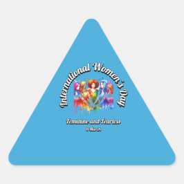 Adesivo Triangular Feminina e Sem Medo. Dia Internacional da Mulher.