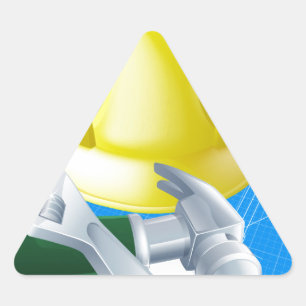 Adesivo Triangular Ferramentas e modelo do capacete de segurança