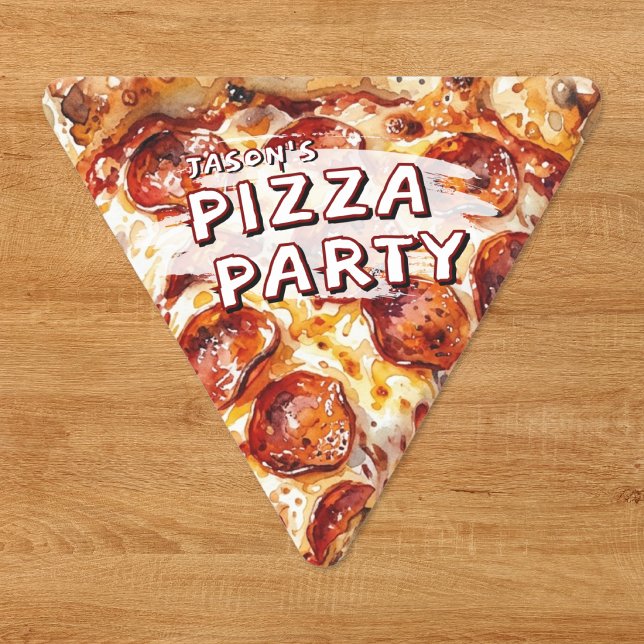Adesivo Triangular Festa de Pizza Aniversário Infantil (Criador carregado)