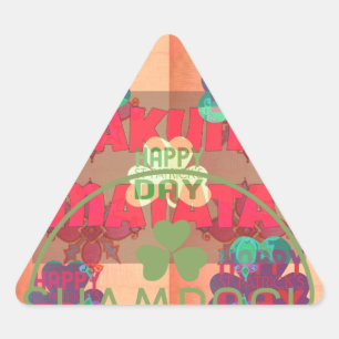 Adesivo Triangular Fique abençoado e feliz Dia de São Patrício Hakuna