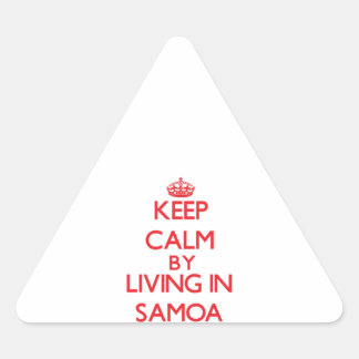 Adesivo Triangular Fique calma vivendo em Samoa