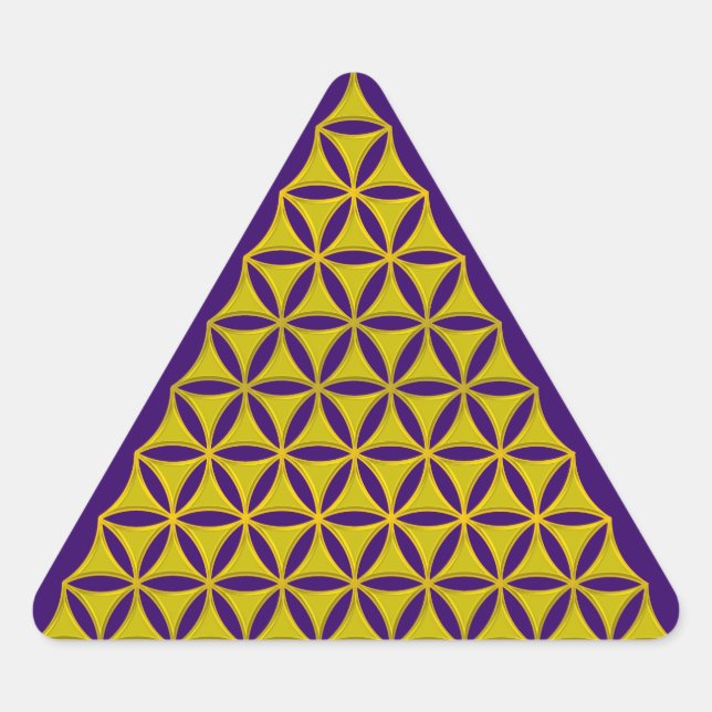 Adesivo Triangular Flor de Vida / Blume des Lebens - ouro pirâmico (Frente)