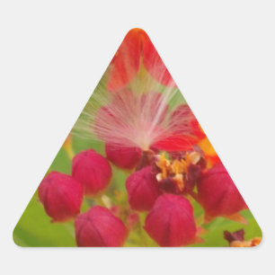 Adesivo Triangular Floral colorido com o Milkweed Art Impressão