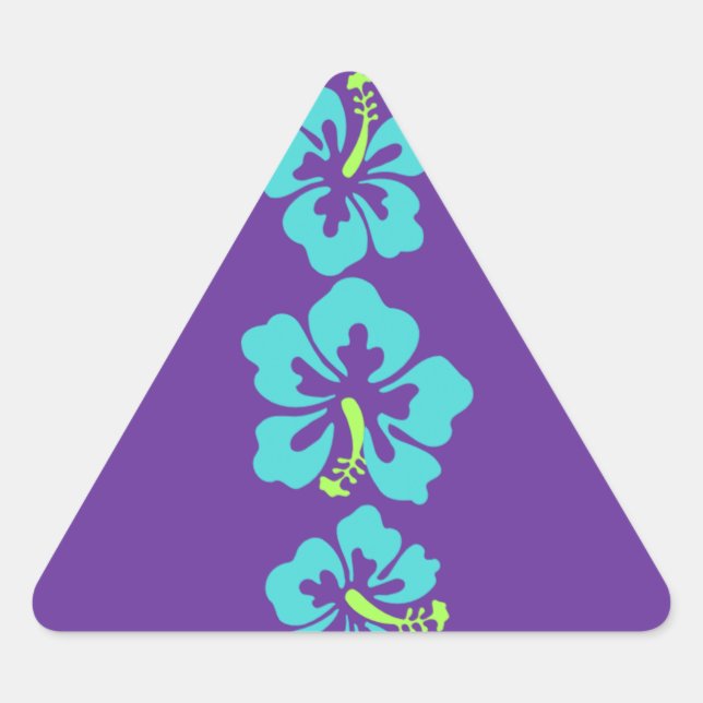 Adesivo Triangular Flores de Hibiscus Havaianos (Frente)