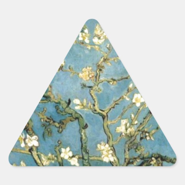 Adesivo Triangular Floresta de Amêndoa Brilhante por Van Gogh (Frente)