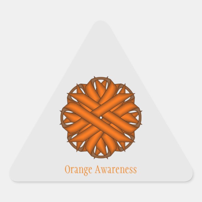 Adesivo Triangular Flower Laranja Fbon por Kenneth Yoncich (Frente)