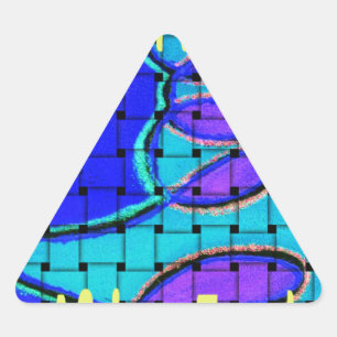 Adesivo Triangular Forma Abstrato Roxa Verde Azul-Africana