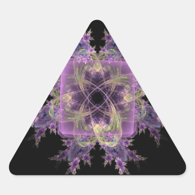 Adesivo Triangular Fowers de Abstrato rosa (Frente)