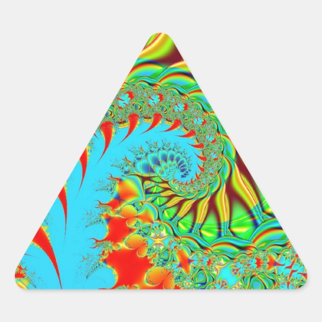 Adesivo Triangular Fractal de Arreias Psicodélicas (Frente)