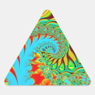 Adesivo Triangular Fractal psicadélico da arte do redemoinho