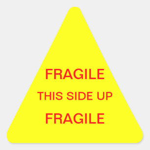 Adesivo Triangular Frágil este lado acima